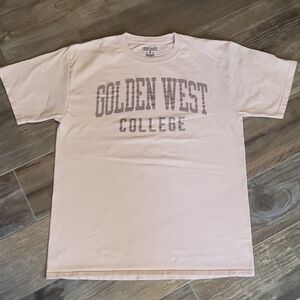 Golden West College Pale Peach Short Sleeve T-shirt, Women's Medium, Men's Small